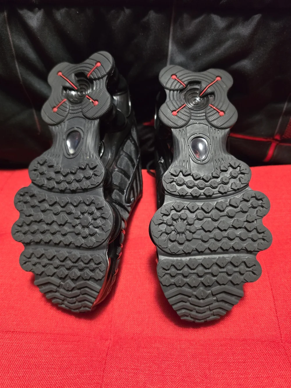 Womens Black Nike Shox Athletic Running Shoes